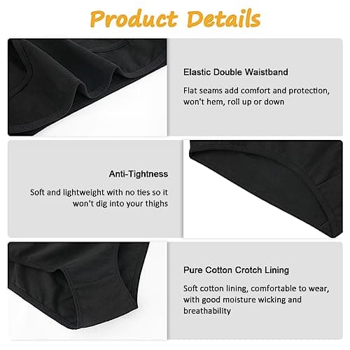 Thumbnail 7 de flintronic pack 6 bragas de mujer de algodón con elastano (tiro medio-bajo)