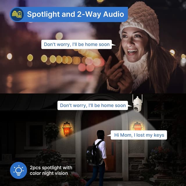 Thumbnail 6 de Hiseeu Telecamera Wi-Fi 2K PTZ 360°