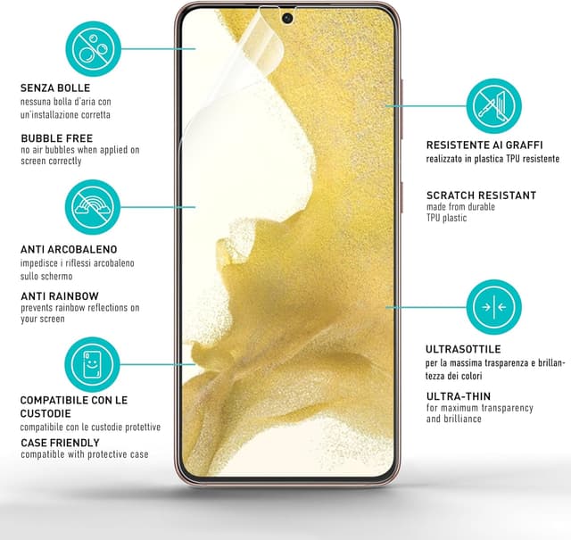 Detalle de Smartect TPU pellicola protettiva opaca (2 pezzi) per Samsung Galaxy S22