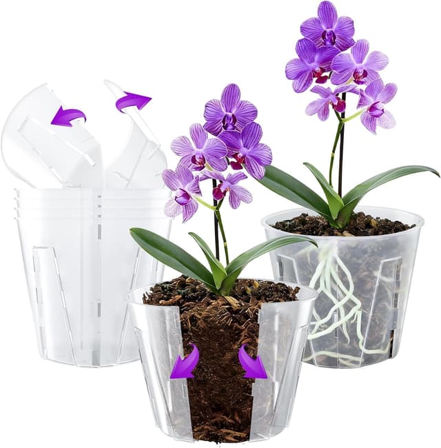Imagen de Bonviee 13cm Side-Open Orchid Pots 6 Pack en OfertitasTOP