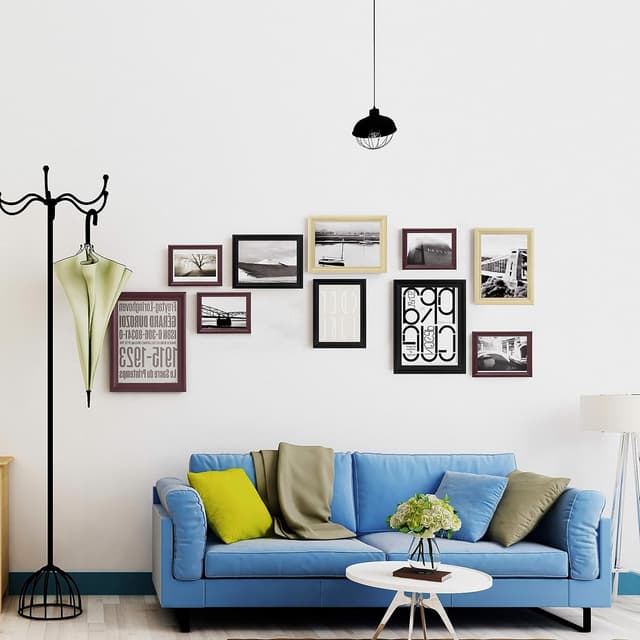 Detalle 2 de WOLTU Cadre photo en bois massif 30x40 cm avec passe-partout (or) : à suspendre horizontalement ou verticalement