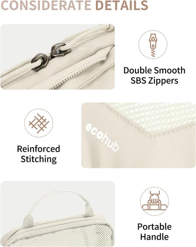 Thumbnail 6 de ECOHUB Packwürfel-Set für Reisen (4er/6er-Pack) mit Kompression und personalisiertem ID-Tag