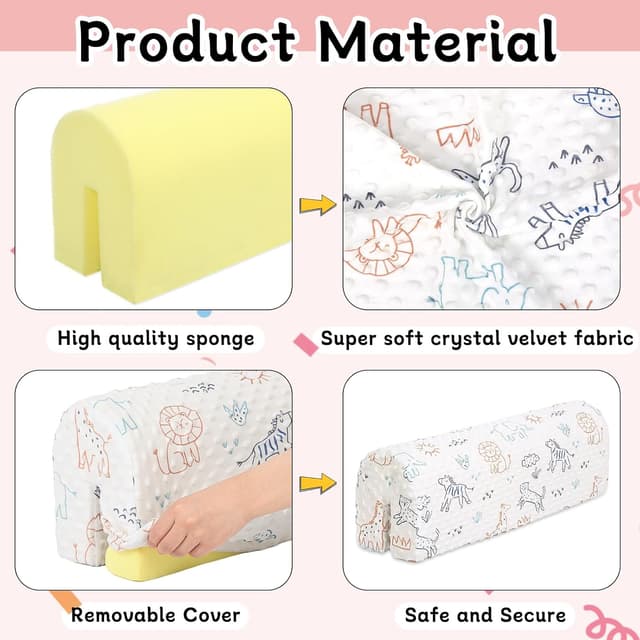 Detalle de HAVARGO Bettkantenschutz Kinderbett 70 cm