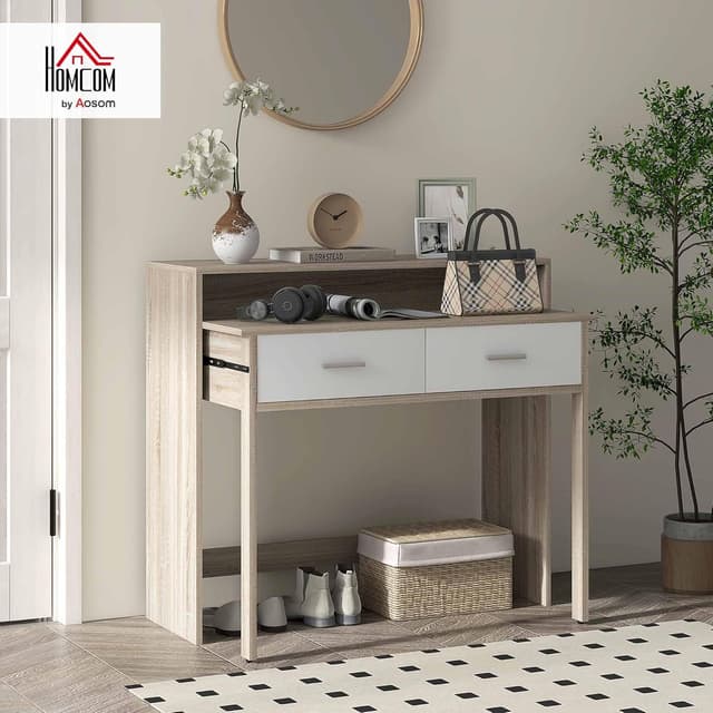 Detalle 2 de HOMCOM Table Console d'entrée 95l x 35P x 87H cm