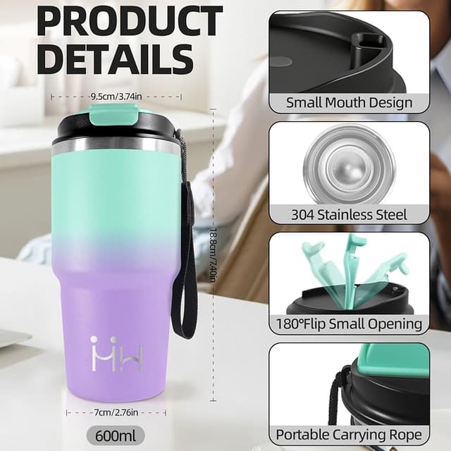 Detalle 2 de HoneyHolly Termo Café 600 ml, vaso térmico hermético