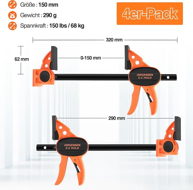 Thumbnail 5 de JORGENSEN Einhandzwingen Set 150 mm 4er-Pack