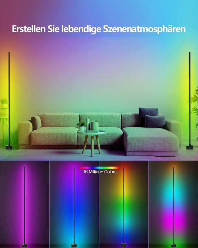Detalle de Miortior LED Stehlampe RGB, 16 Mio Farben