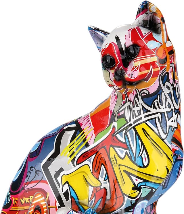 Detalle 2 de Casablanca modernes Design Figurine de chat Pop Art multicolore (23 x 29 cm)