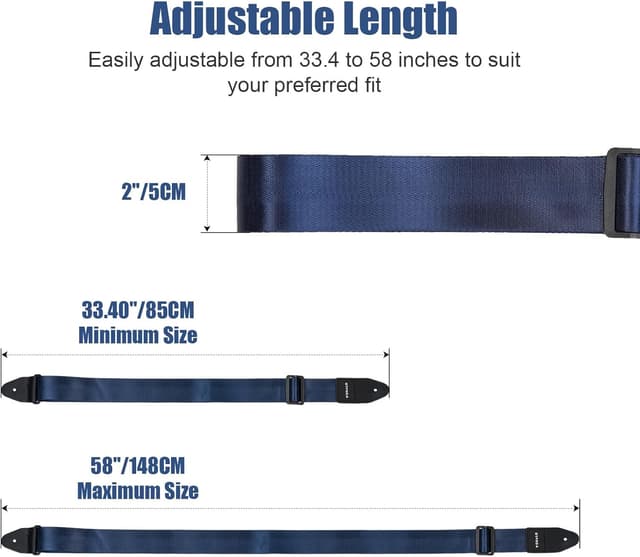 Detalle 2 de VOHALO Adjustable Nylon Guitar Strap (36–60 inches) with Picks & Accessories