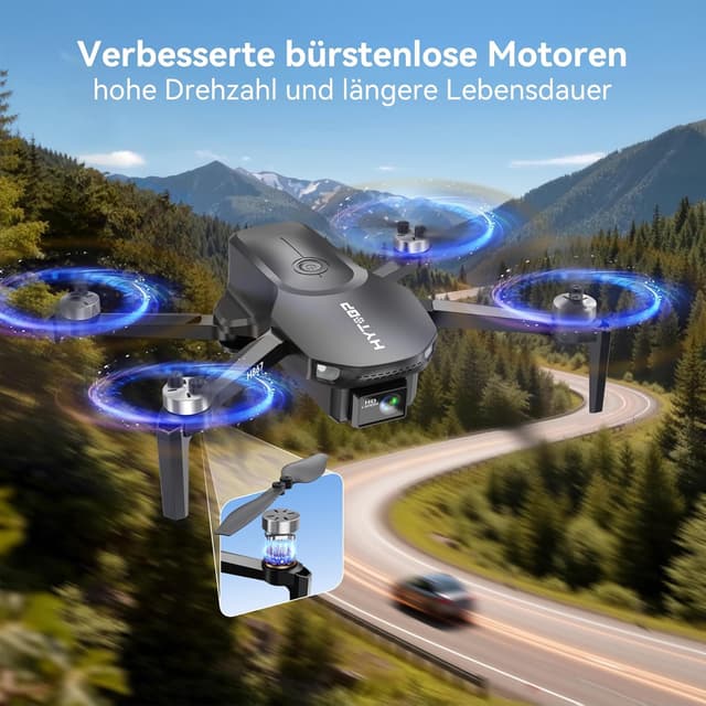 Detalle de H867 Drohne mit Kamera 4K – faltbarer Quadrocopter für Einsteiger (bis 36 Minuten, 2 Akkus)