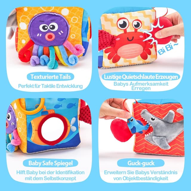 Detalle 2 de hahaland Baby Spielzeug Tissue Box 6 Monate
