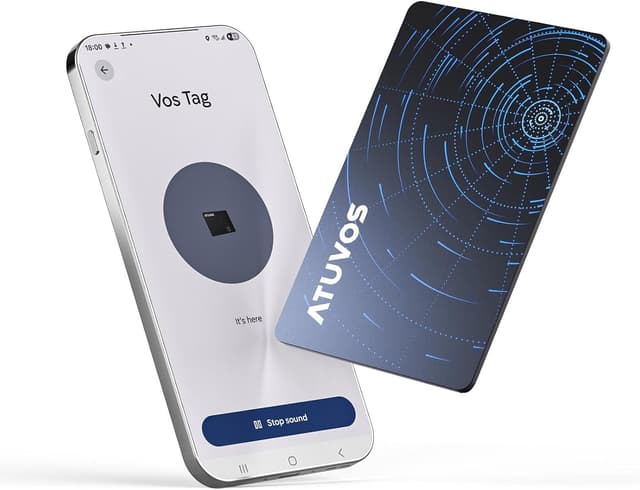 Detalle de ATUVOS Dual System Ari Tag Card Tracker (Thin 0.16cm, Wireless Charging) – Bluetooth item finder for Find My and Google Find Hub