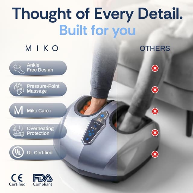 Detalle 1 de MIKO foot massager with heat, deep knead