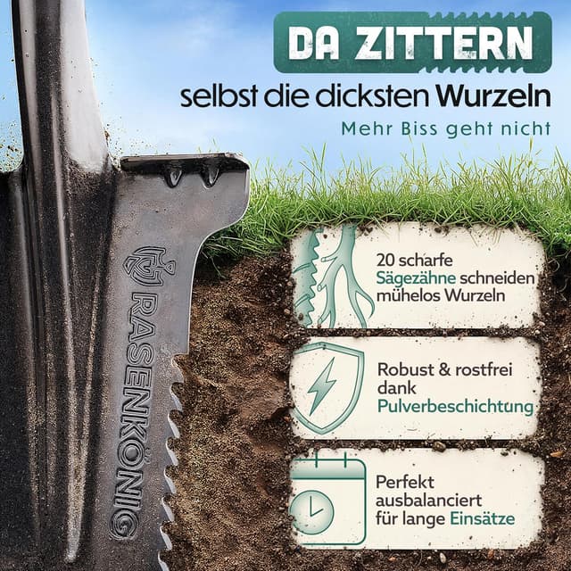 Detalle de RASENKÖNIG Spaten Wurzelsäge Pro mit 20 Zähnen