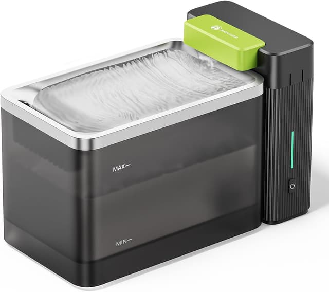 Detalle de Amicura A3 Lite Trinkbrunnen für Katzen mit Ultrafiltration, 3,3 l Tank, SUS316 Edelstahl und leiser Pumpenfunktion (≤25 dB) – Schwarz