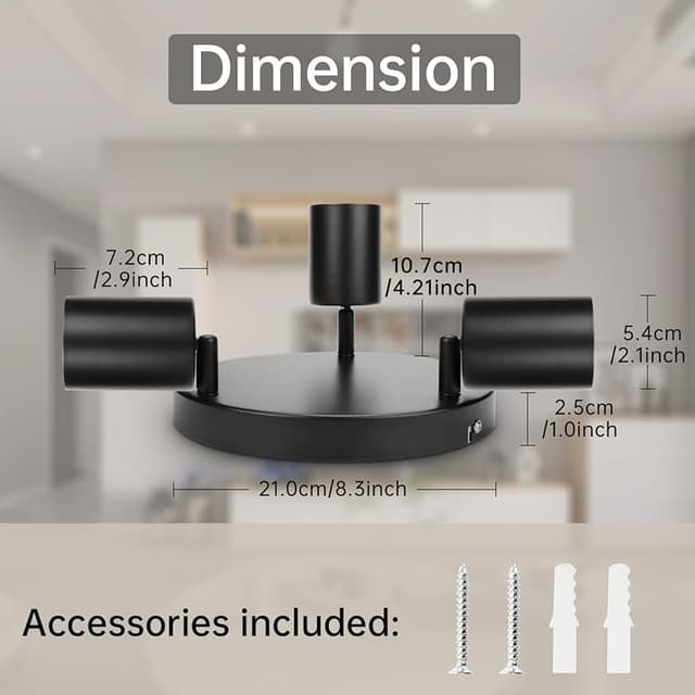 Thumbnail 4 de Dehobo Lámpara de Techo 3 Focos Giratorios GU10