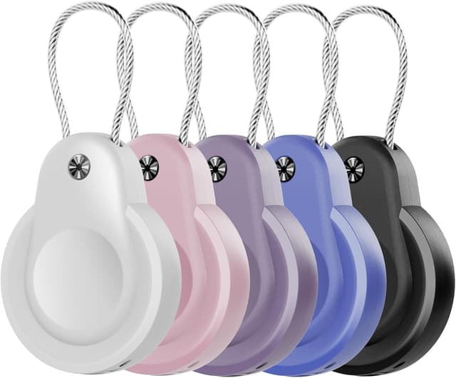 Detalle de Airtag Holder IPX8 Waterproof Keychain (5-Pack) with Braided Steel Cable