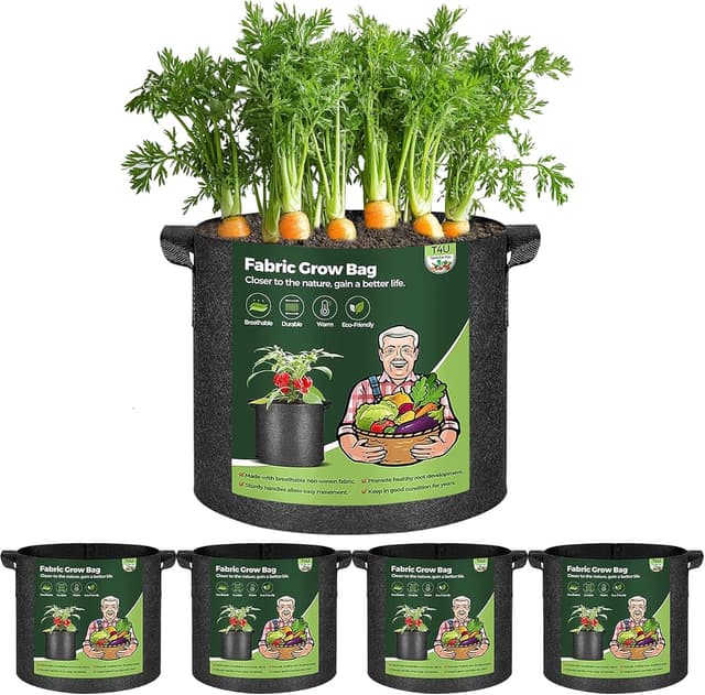 Imagen de T4U grow bags 5 gallon, pack of 5 en OfertitasTOP