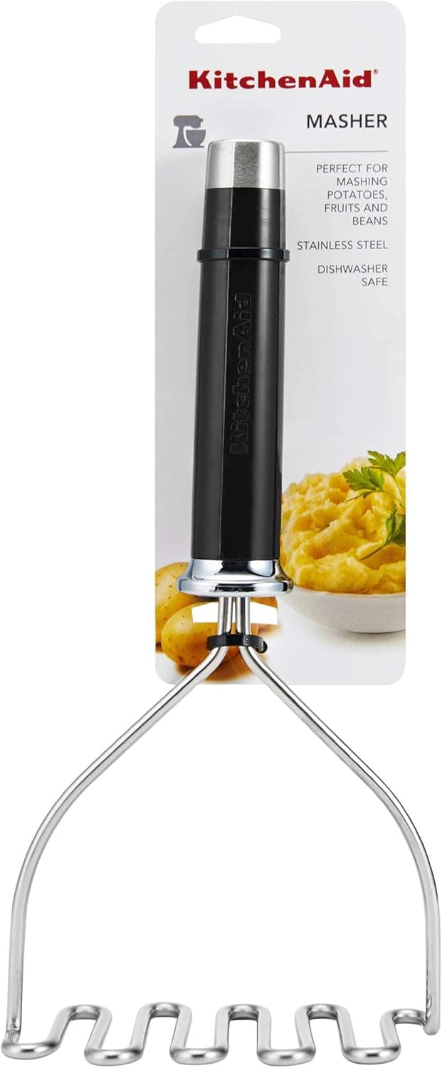 Detalle de KitchenAid Gourmet Stainless Steel Wire Masher (10.24-Inch) in Black