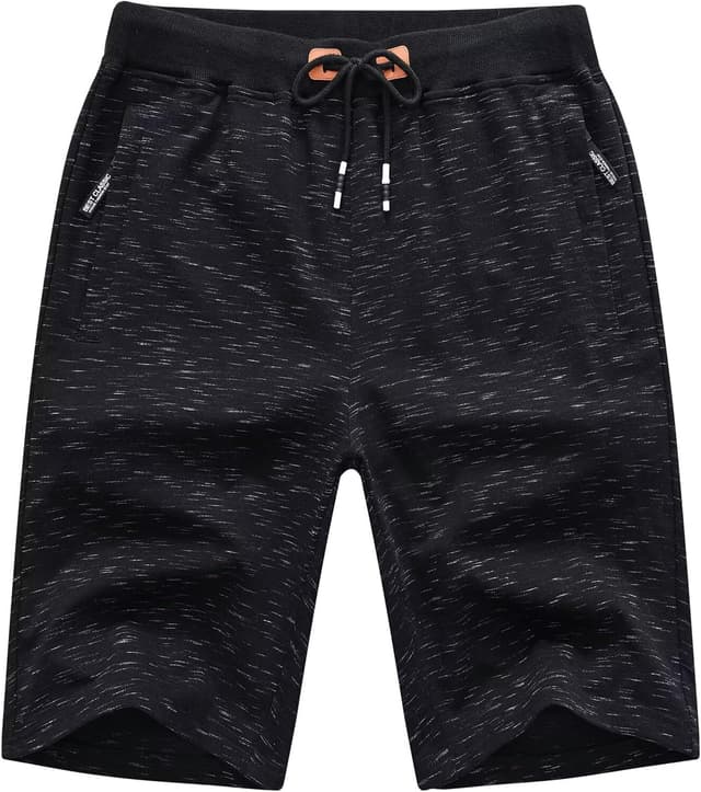 Detalle de QPNGRP Men’s Casual Shorts with Elastic Waist, Drawstring & Zipper Pockets