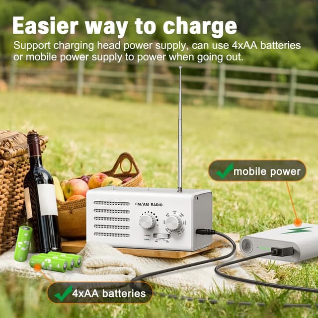 Thumbnail 5 de Radio Transistor AM/FM portátil Blanco