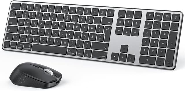 Imagen de OMOTON Bluetooth Tastatur & Maus Set für MacBook Air/Pro, iMac, iMac Pro, Mac mini (QWERTZ, DE, mit Multi-Gerät-Funktion) en OfertitasTOP