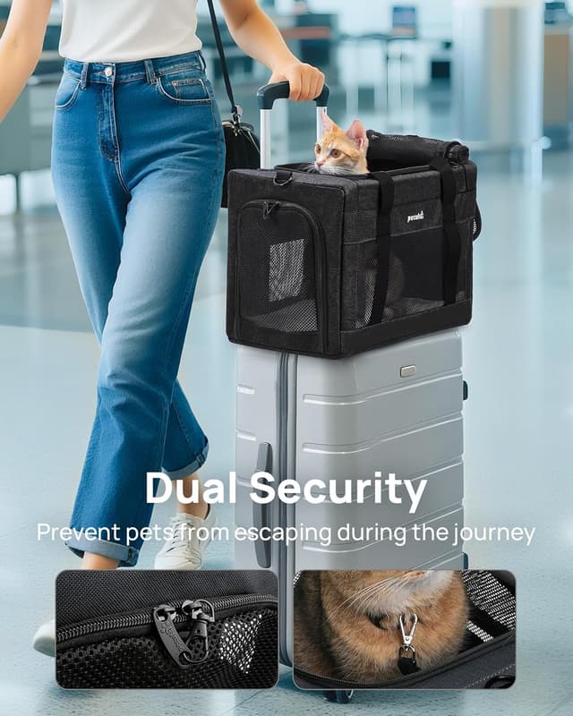 Detalle 2 de Pecute Cat Carrier Airline Approved 44cm