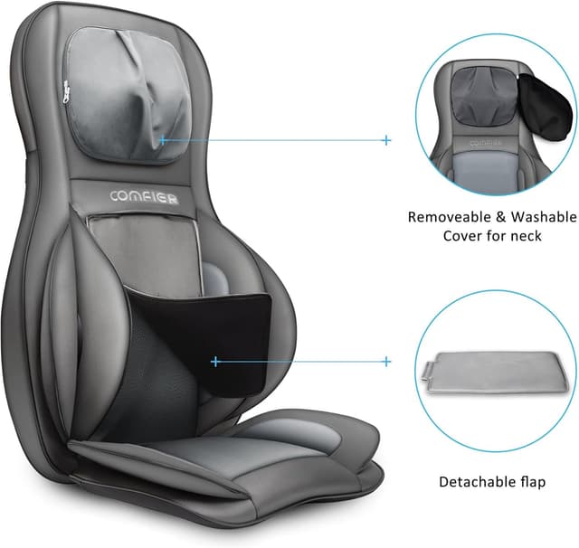 Thumbnail 6 de COMFIER Shiatsu Back Massager with Heat – portable back massage chair cushion (dark grey)