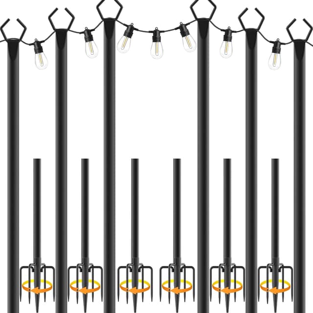 Detalle de 3M string light pole set, 10 ft max