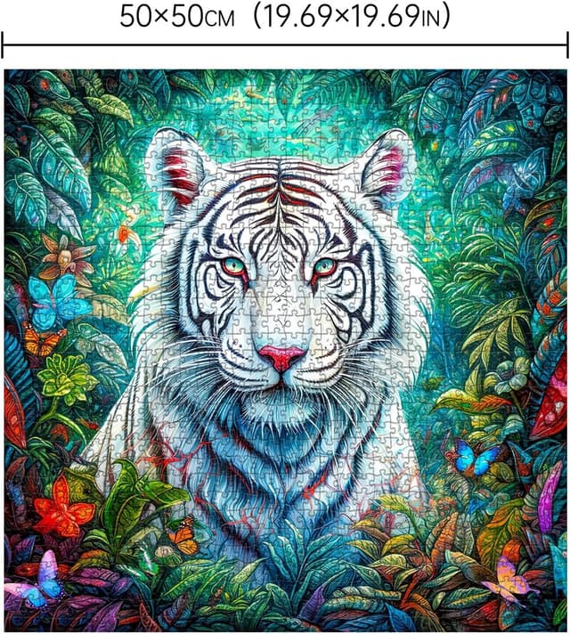 Thumbnail 6 de HUADADA 1024-Teile Puzzle „Tiger & Blumen“ für Erwachsene (50 x 50 cm)