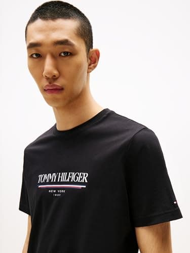 Detalle de Tommy Hilfiger Camiseta Hombre Black Logo Cotton