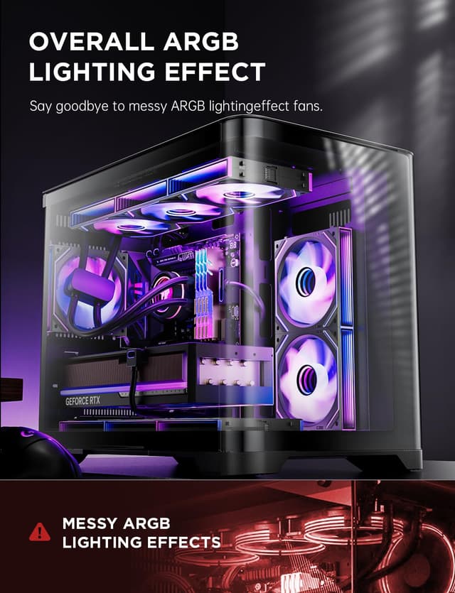 Detalle de AsiaHorse Dawn Pro 120mm ARGB PWM Case Fan (Modular Daisy Chain, Forward/Reverse Blades)