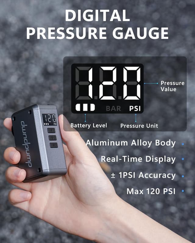 Detalle de dwndpump mini pompa bici 120 PSI