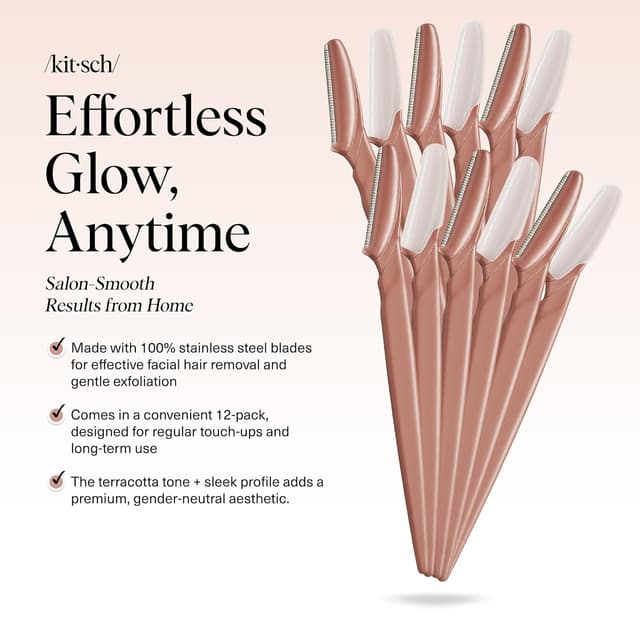 Thumbnail 1 de Kitsch Dermaplane Razor 12-pack facial shaver 🪒