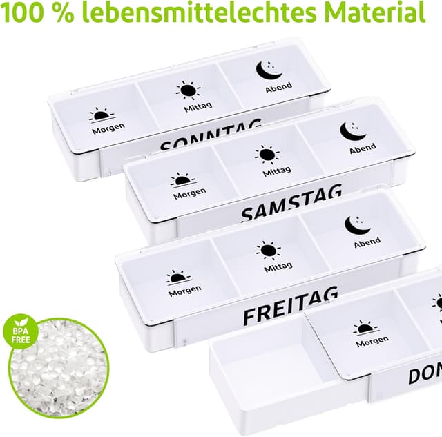 Detalle 1 de Tablettenbox für 7 Tage mit 3 Fächern