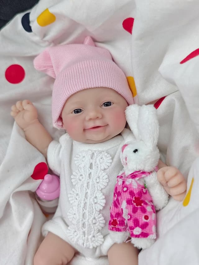 Detalle 2 de MYREBABY Muñeca Reborn de Silicona 7" con Accesorios 👶