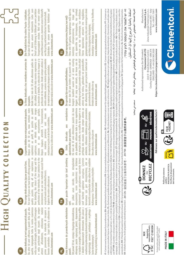 Detalle de Clementoni Puzzle 1000 pezzi 50x70