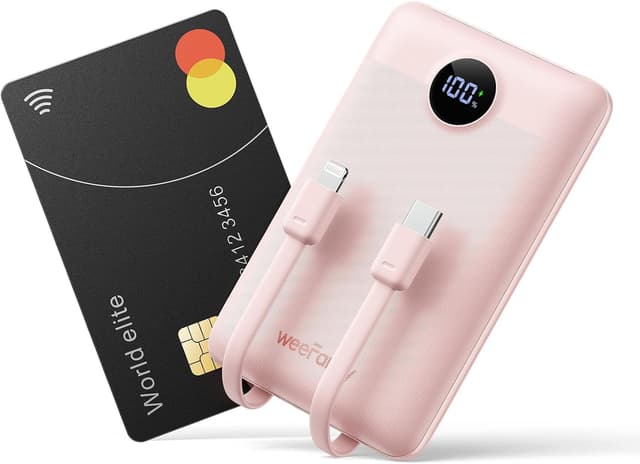 Thumbnail 6 de WeeFancy 10000mAh Fast Charging Power Bank with Built-in Cables (Black)