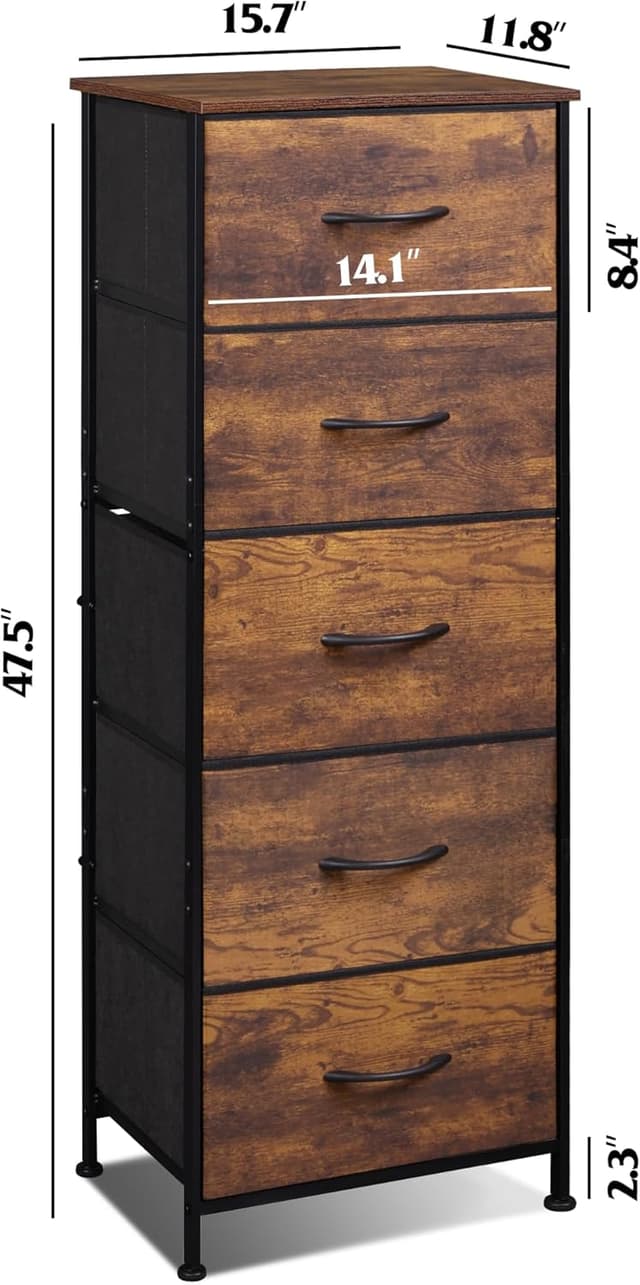Thumbnail 2 de WLIVE 5-Drawer Fabric Dresser 47.5"