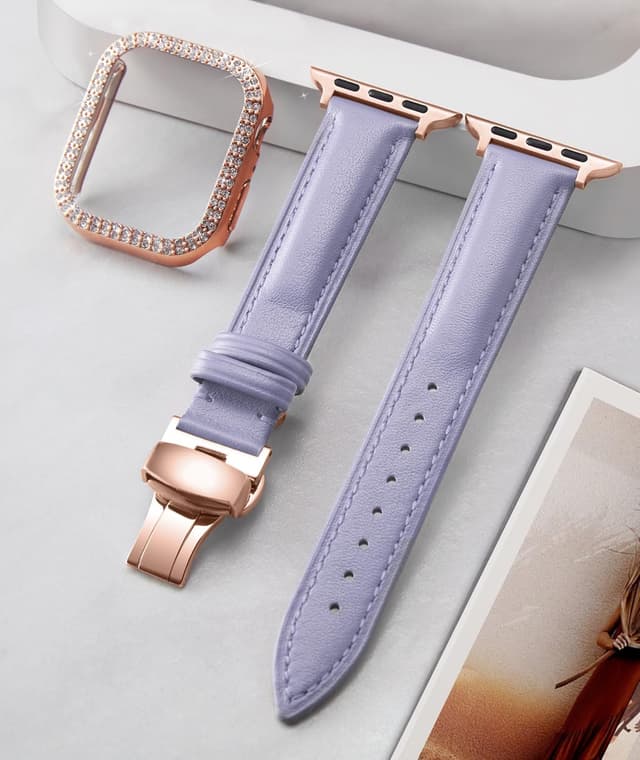 Detalle de Leather strap for Apple Watch 46mm