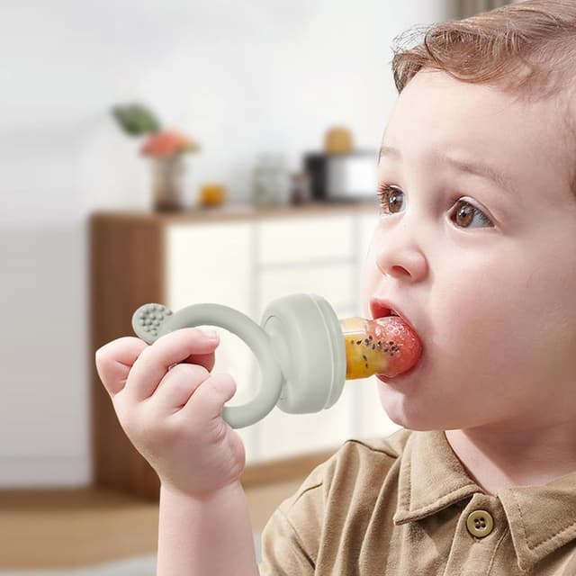 Thumbnail 6 de Aolso Fruit Food Feeder set: silicone fruit feeder + freezer ice lolly trays (4 months+, Gray)