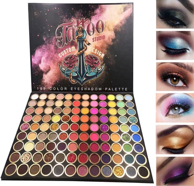 Detalle de Beauty Searcher 108 Farben professionelle Lidschatten-Palette (matt, Schimmer, Perlmutt, Glitter)