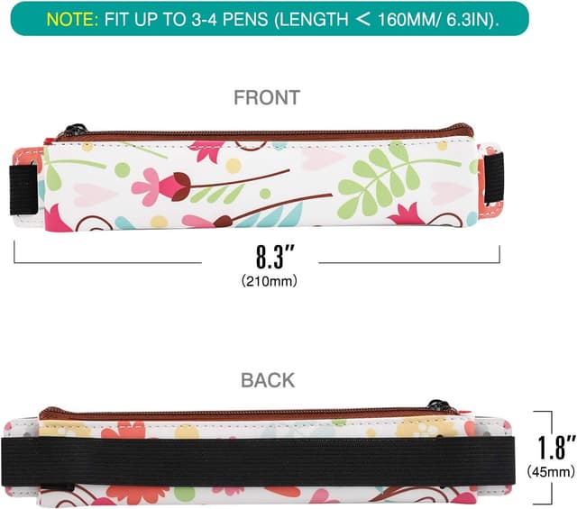 Detalle 2 de MoKo astuccio per matite con fascia elastica e zip in PU (2 pezzi), stampa & oro rosa