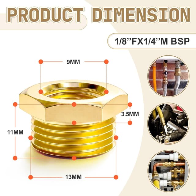 Detalle 2 de Bwintech 6er Reduzierverbinder 1/8–1/4 BSP