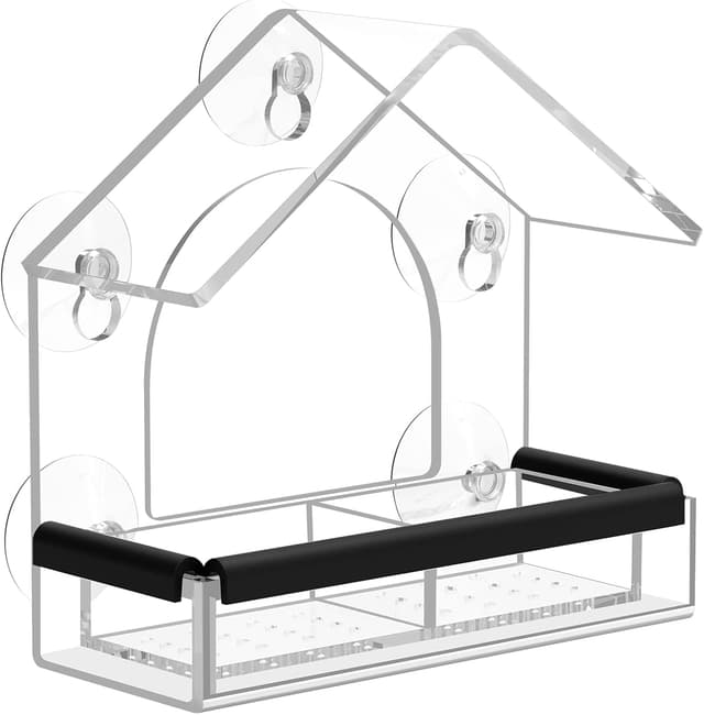 Detalle de Clear Window Bird Feeder 5 Suction Cups