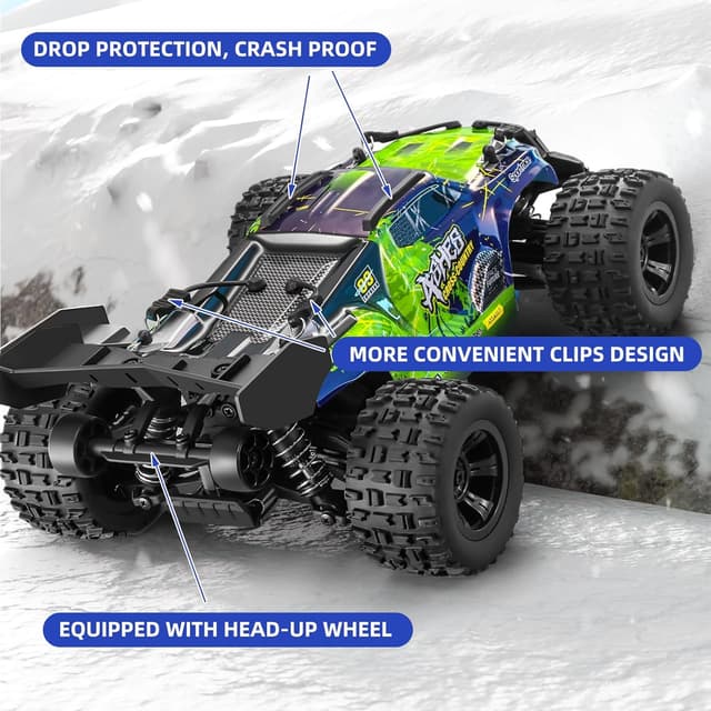 Thumbnail 4 de YONCHER Macchina Telecomandata Professionale RC 1:18 4WD Offroad 40 km/h, fino a 70 min con 2 batterie