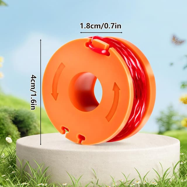 Detalle 2 de Odashen 6-piece strimmer spool replacement for Worx WX150 and select McGregor models (tool-free coil change)