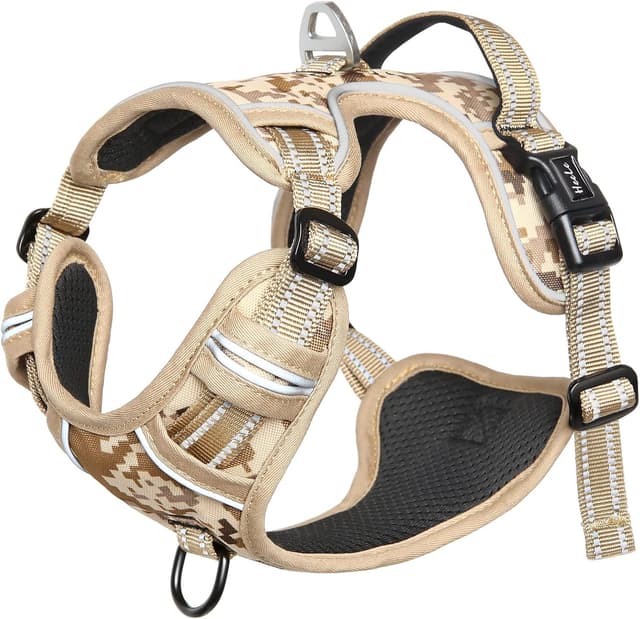 Thumbnail 6 de HEELE Dog Harness No Pull Adjustable Padded Reflective Harness with Handle (Camouflage, Camo Tan) – Size M