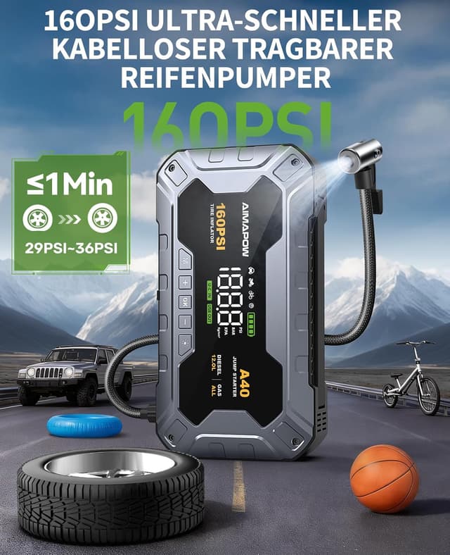 Thumbnail 2 de AIMAPOW Starthilfe Powerbank 27000mAh für Pkw