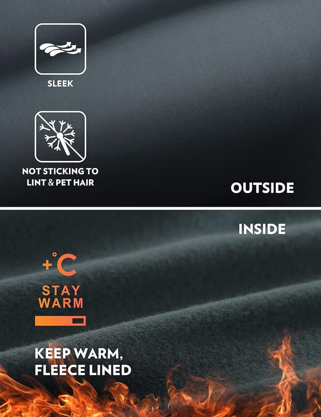 Detalle 2 de CRZ YOGA Leggings thermiques femme taille haute avec poches – doublure polaire pour l’hiver